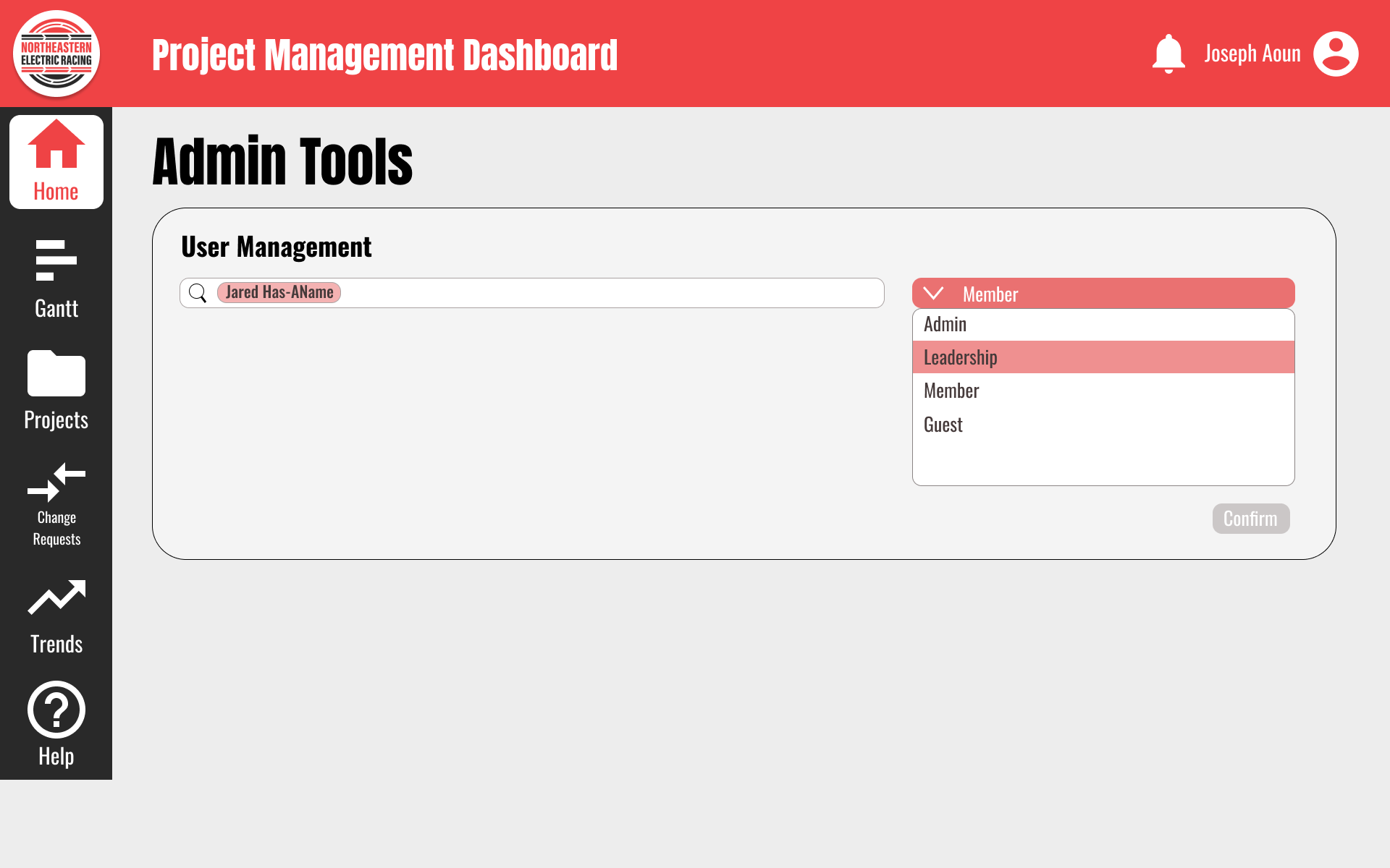 User Management - New Admin Page + User Role Selection Section · Issue ...