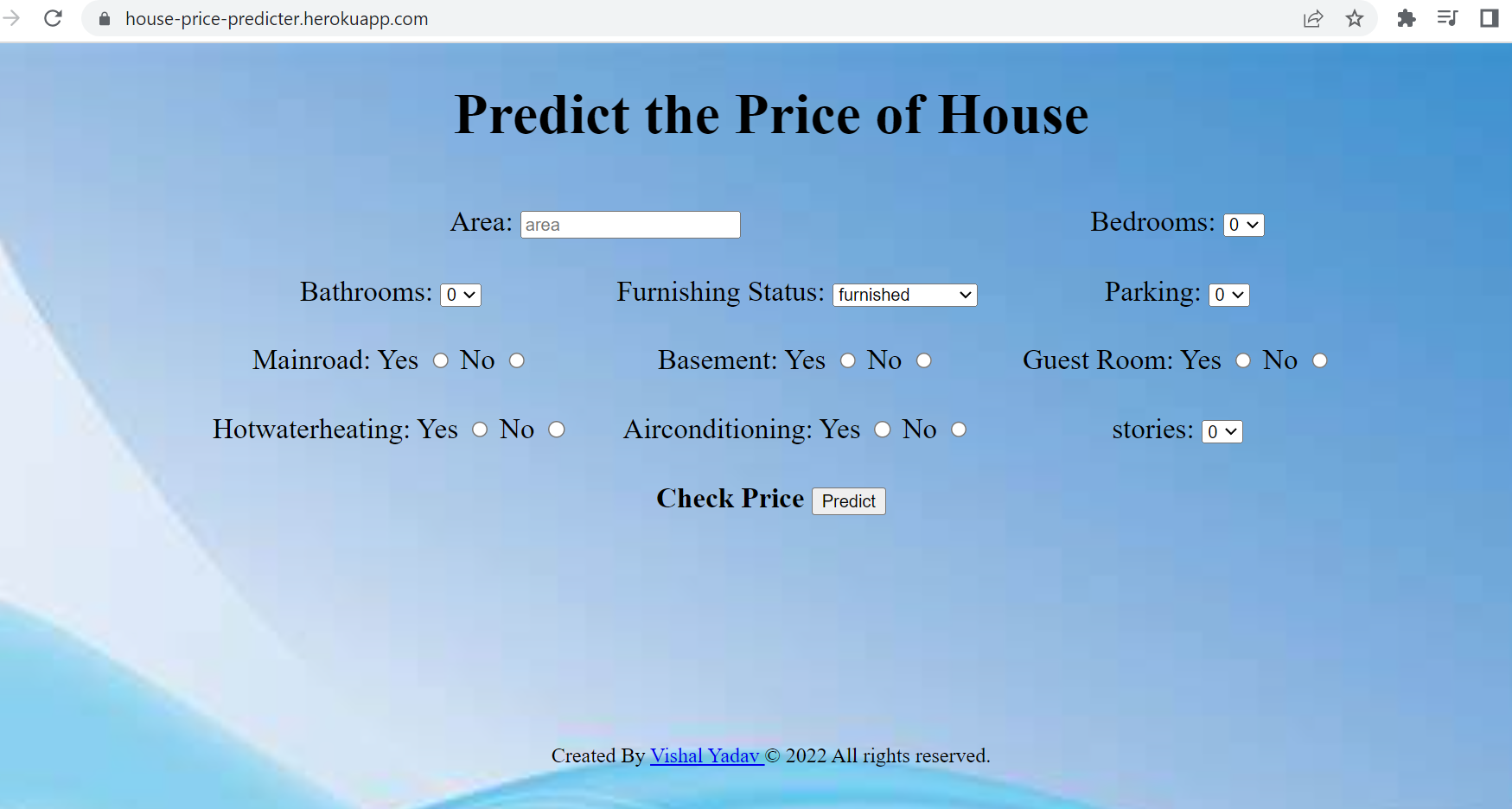 GitHub - Vishal355Yadav/House-Price-prediction