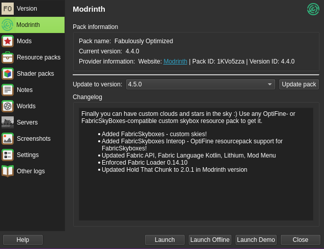 FO modpack page