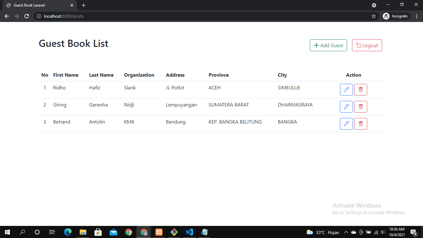Github Atmakarimang Myguestbook Simple Guest Book Site Made With