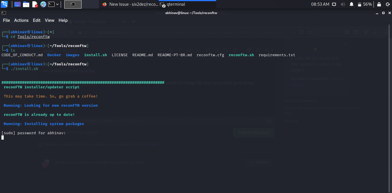 I am unable to install reconftw · Issue #412 · six2dez/reconftw · GitHub