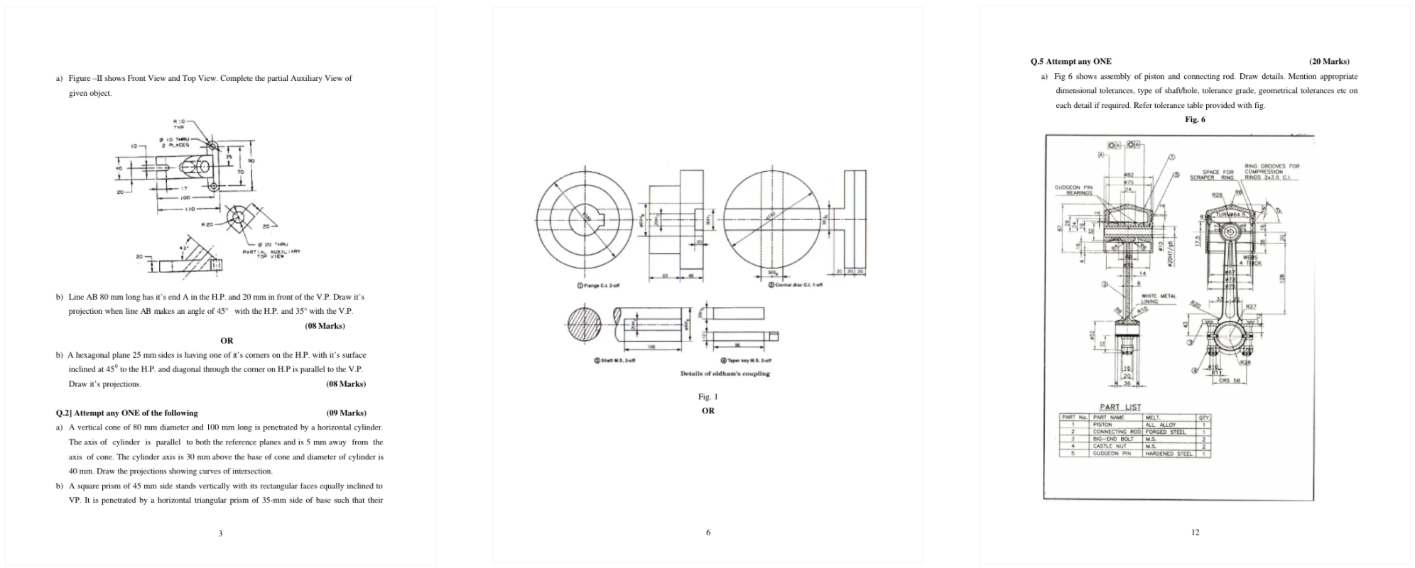 Three pages from the same document