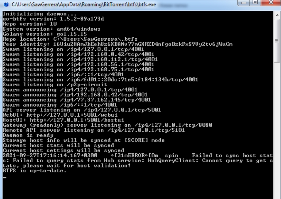Failed to sync host stats · Issue #536 · TRON-US/go-btfs · GitHub