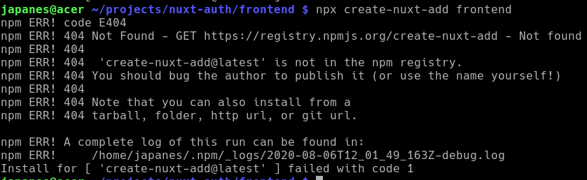 Can not install new nuxt application · Issue #7873 · nuxt/nuxt · GitHub