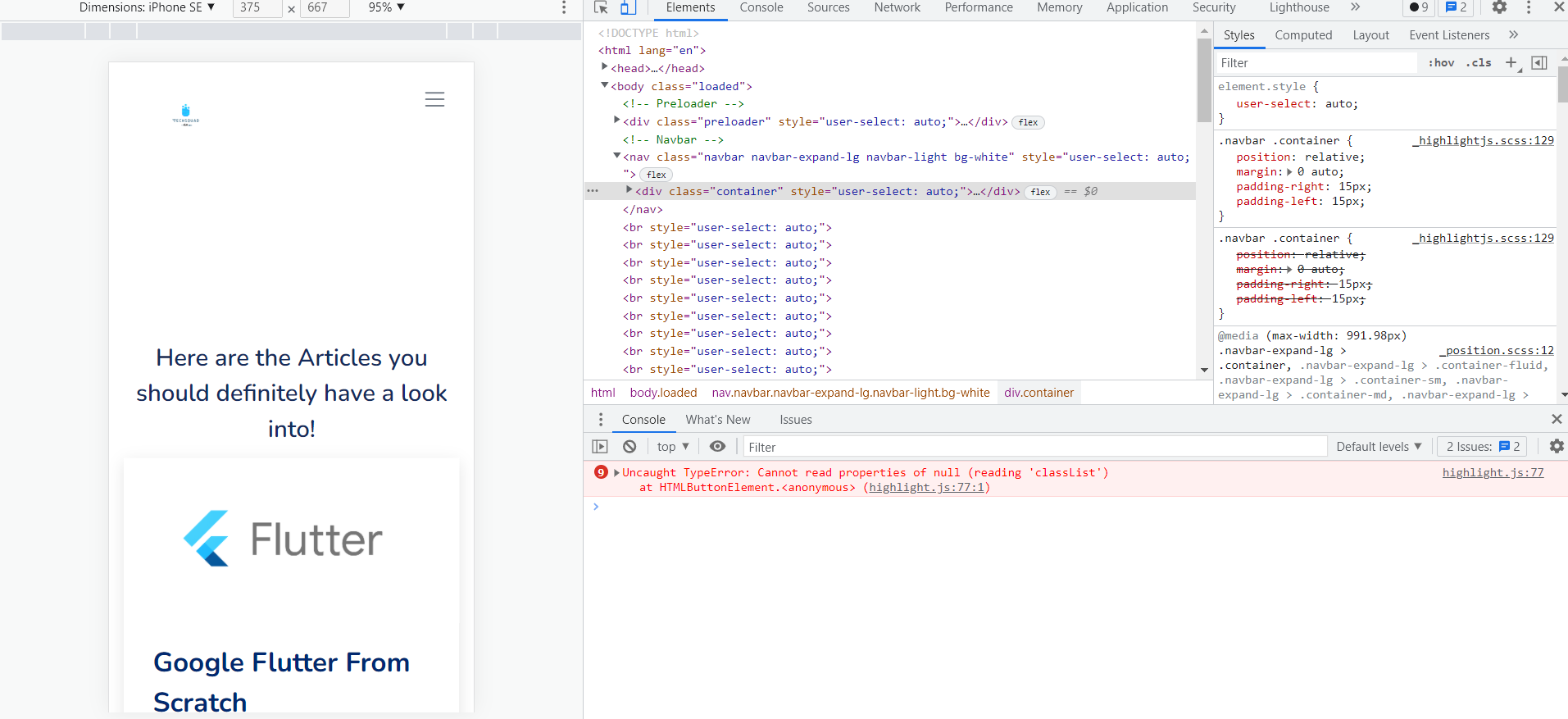 Fix the dropdown button · Issue #192 · Tech-Squad-Community/techsquad ...