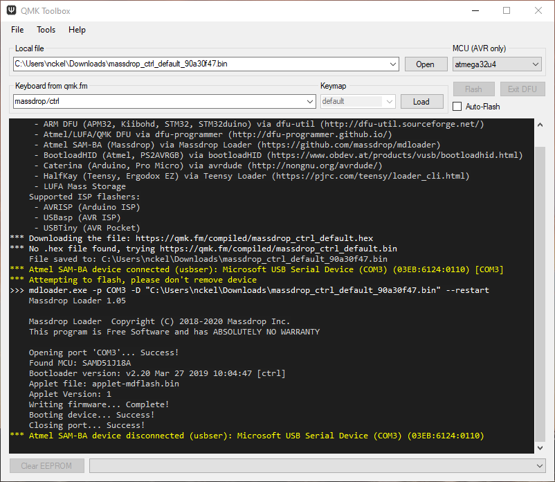 QMK toolbox flash reset to default · Issue 305 · qmk/qmk_toolbox · GitHub
