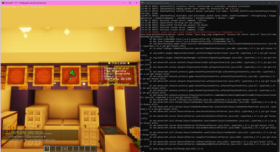 [Bug]: When putting an ITEM in an ITEMFRAME I get this error · Issue ...