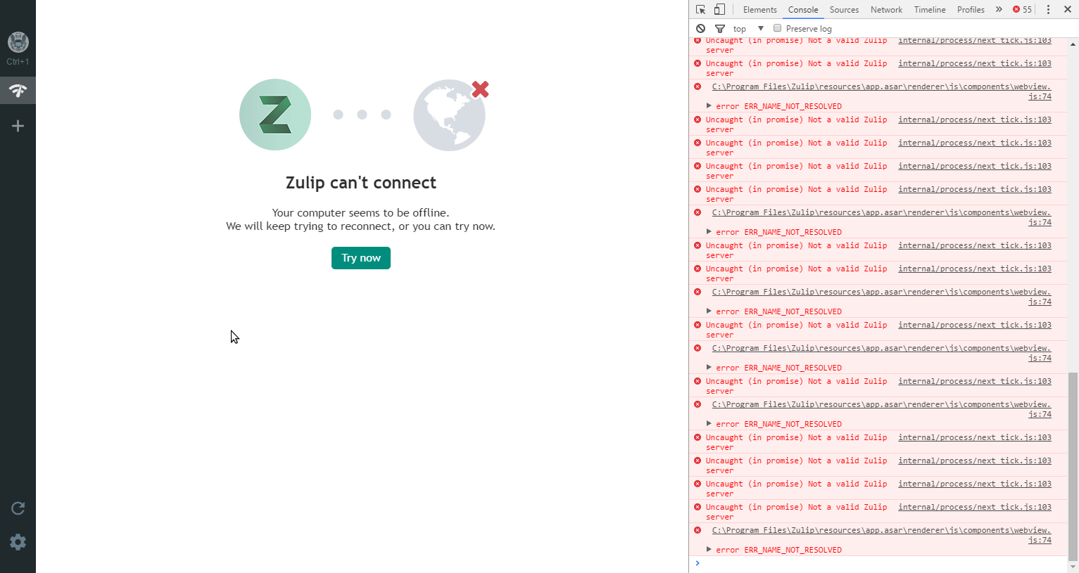 Trying to reconnect