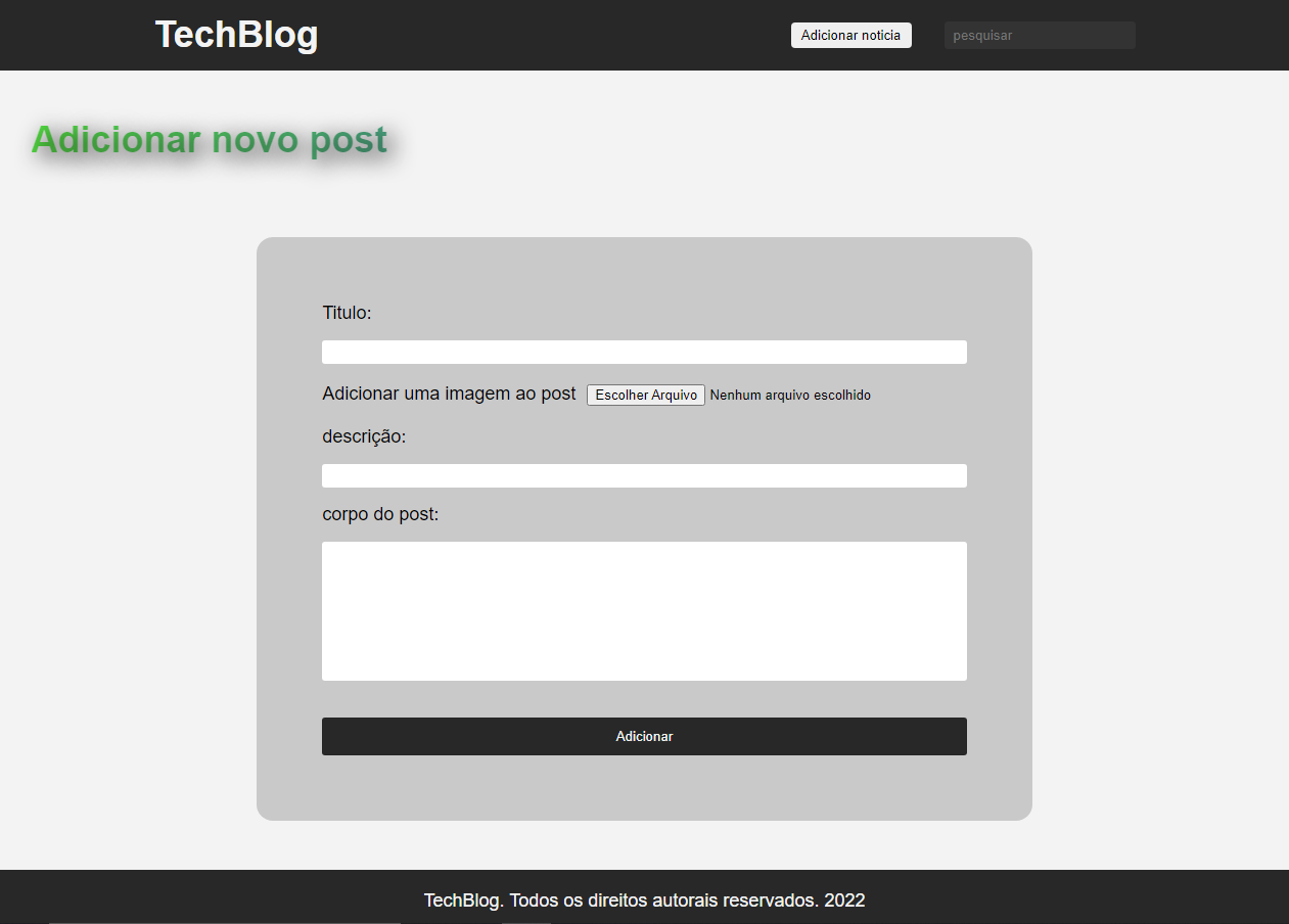 GitHub - gabrieDF/TechBlog-Final: Projeto TechBlog. -- Projeto pessoal ...