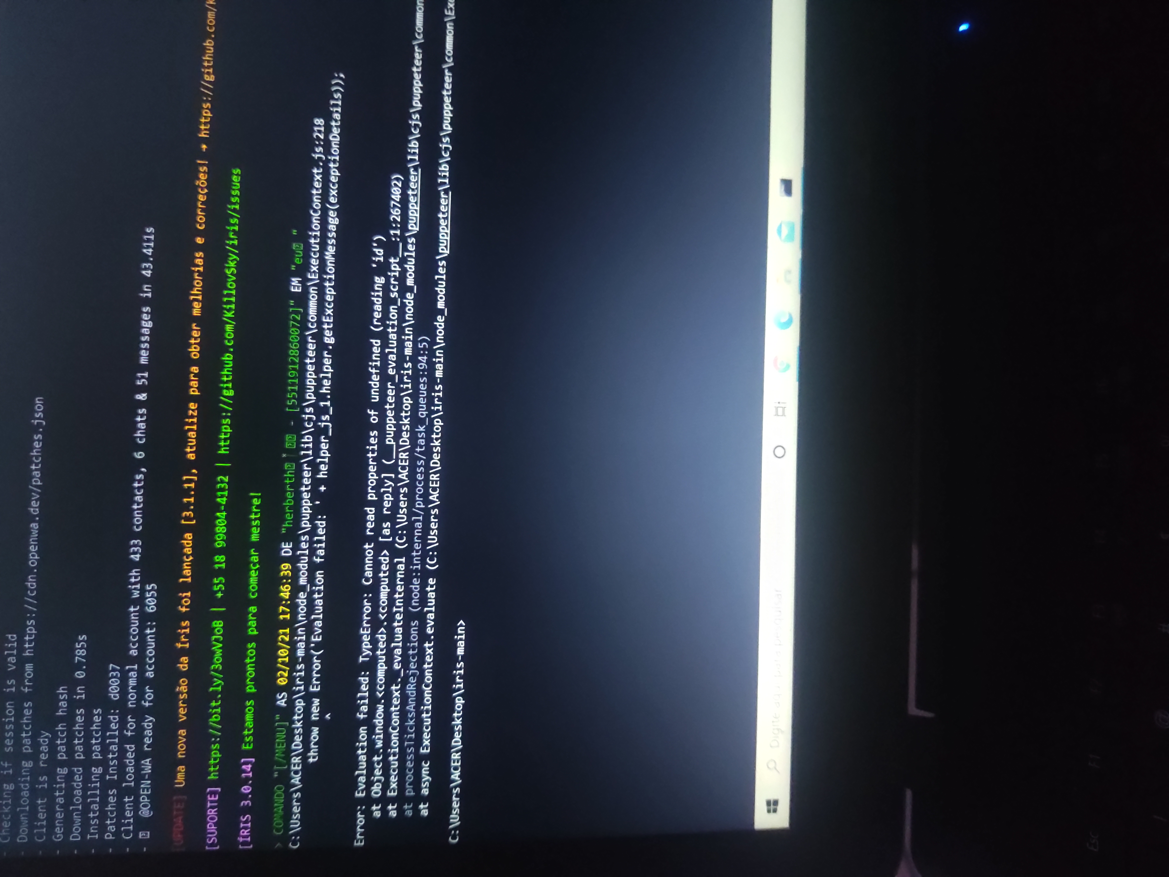 Erro ao fazer qualquer comando · Issue #331 · KillovSky/Iris · GitHub