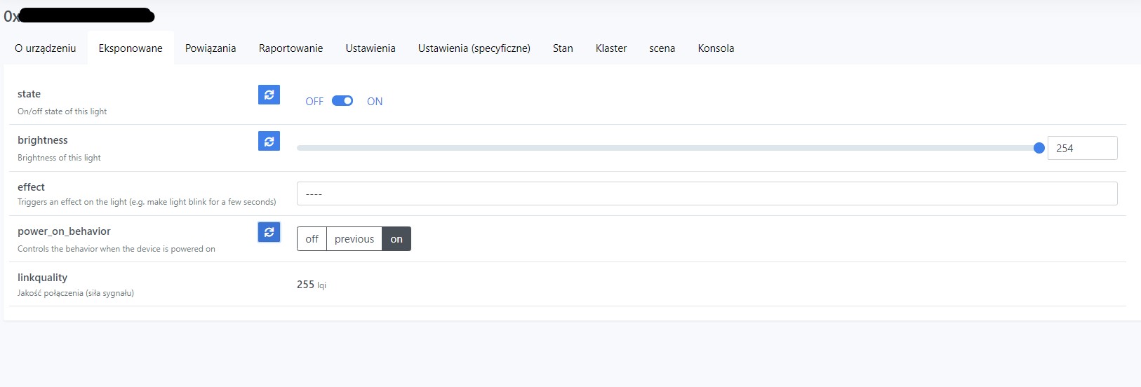Cant change white spectrum Device IKEA Tradfri bulb E14 470lm model