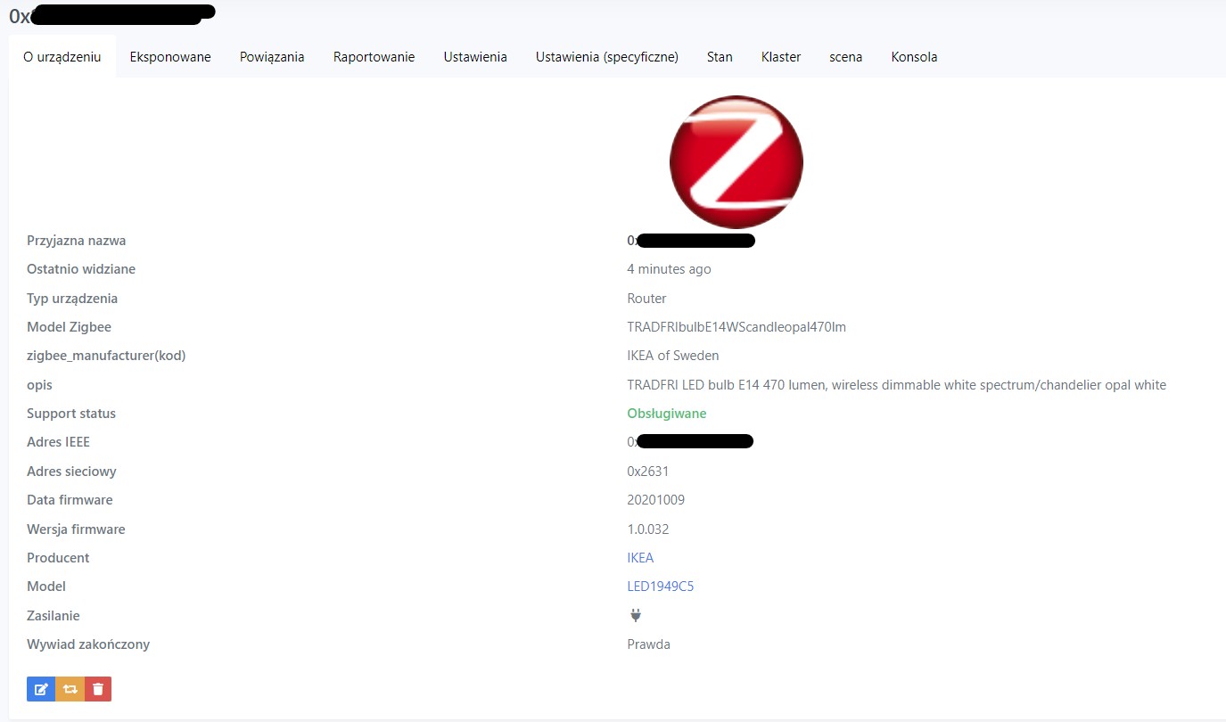 Cant change white spectrum Device IKEA Tradfri bulb E14 470lm model