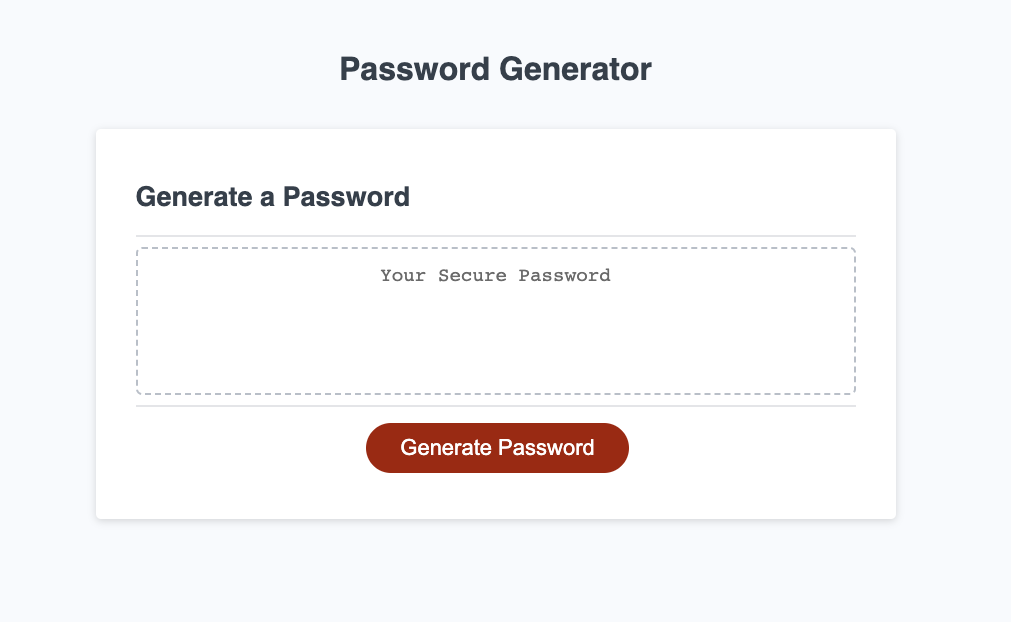 GitHub - Lyn7758/Password-Generator: This project generates a password ...