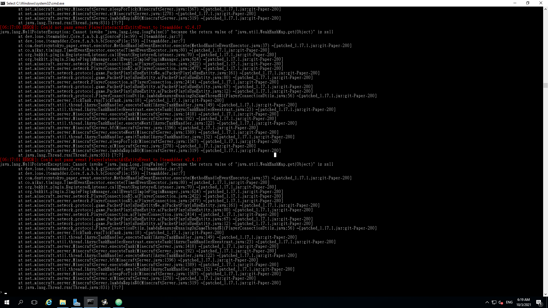 Nullpointer · Issue #1244 · PluginBugs/Issues-ItemsAdder · GitHub