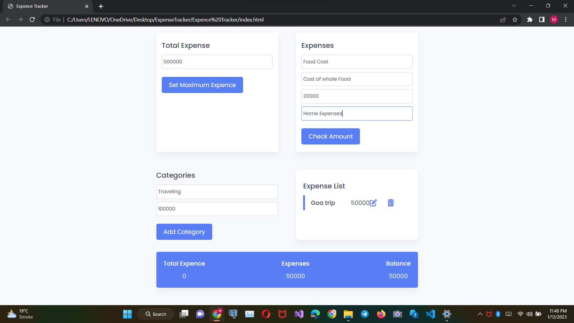 GitHub - Malay7/ExpenseTracker: Expense Tracker website made with the ...