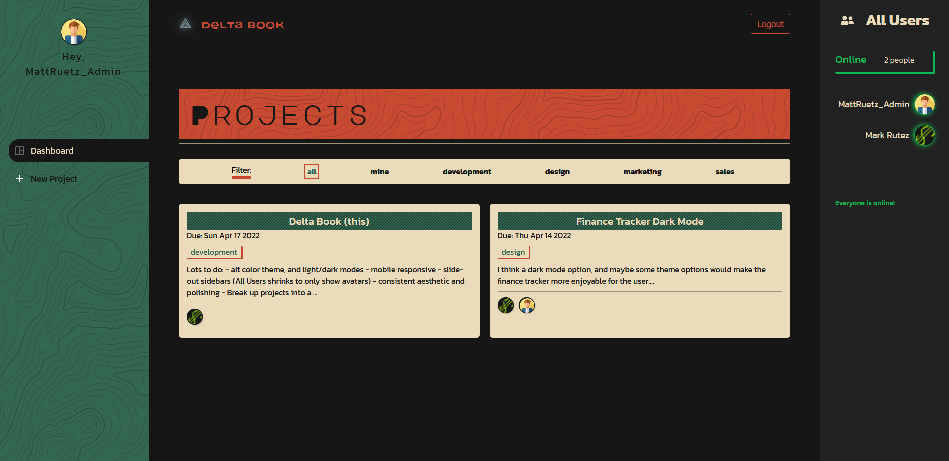 GitHub - MattRuetz/DeltaBook: A project progress tracker, made with React