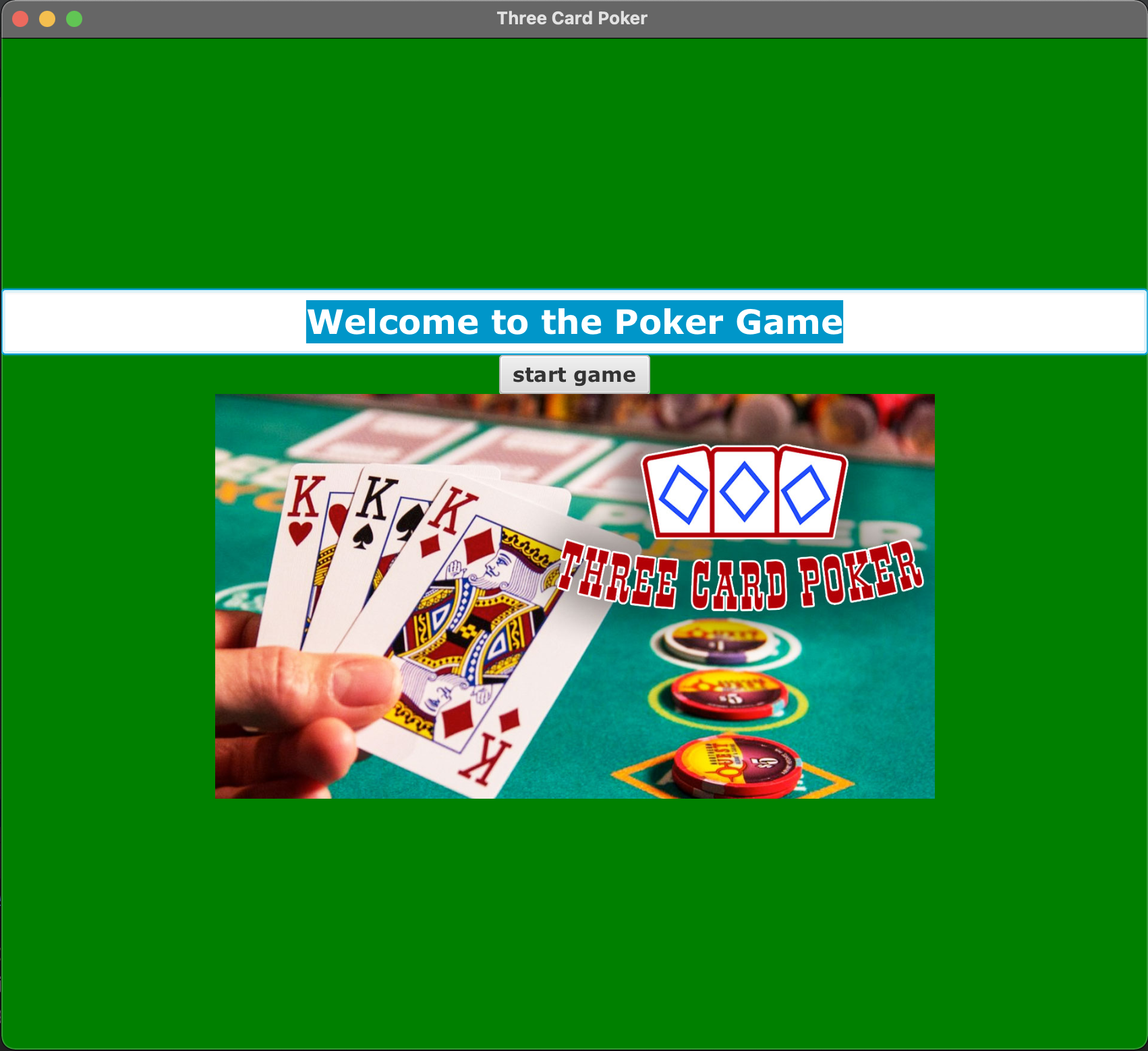 GitHub clawre21/Java_3_Card_Poker