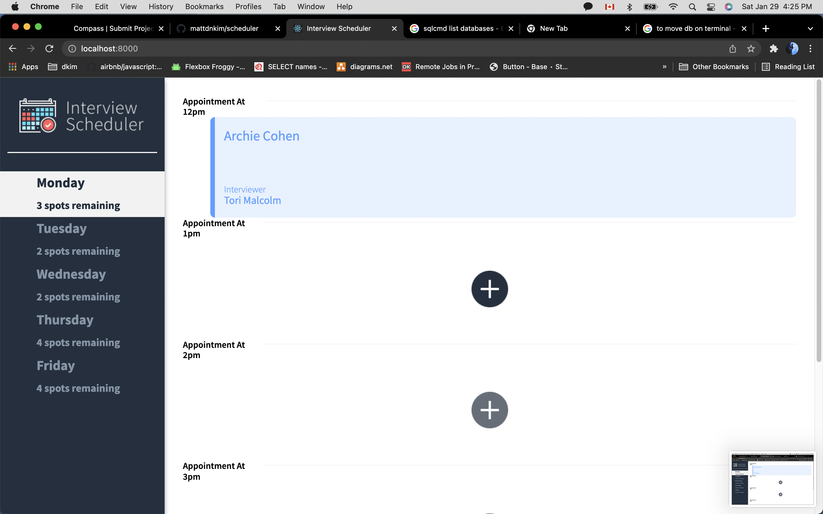 GitHub - mattdnkim/scheduler
