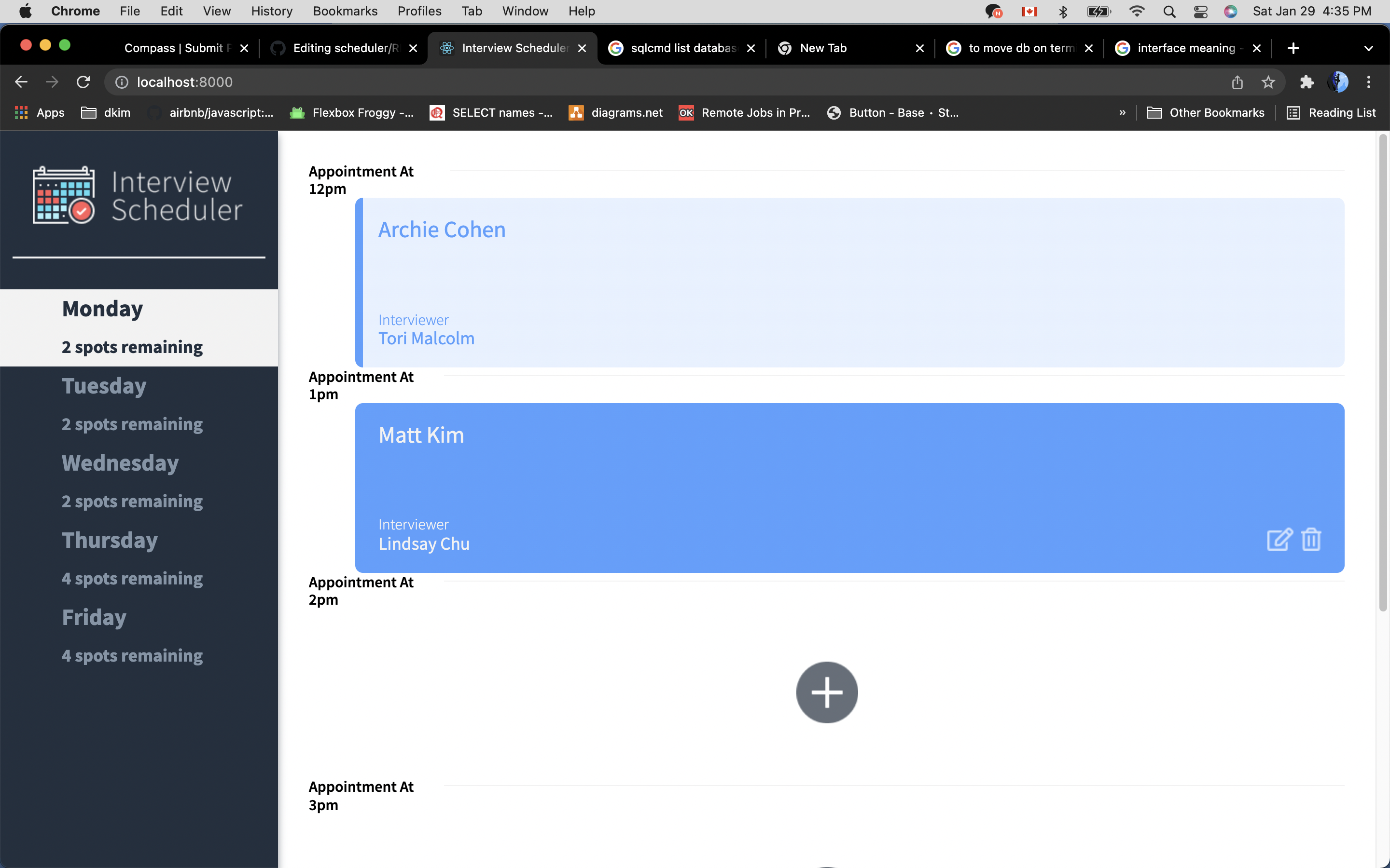 GitHub - mattdnkim/scheduler