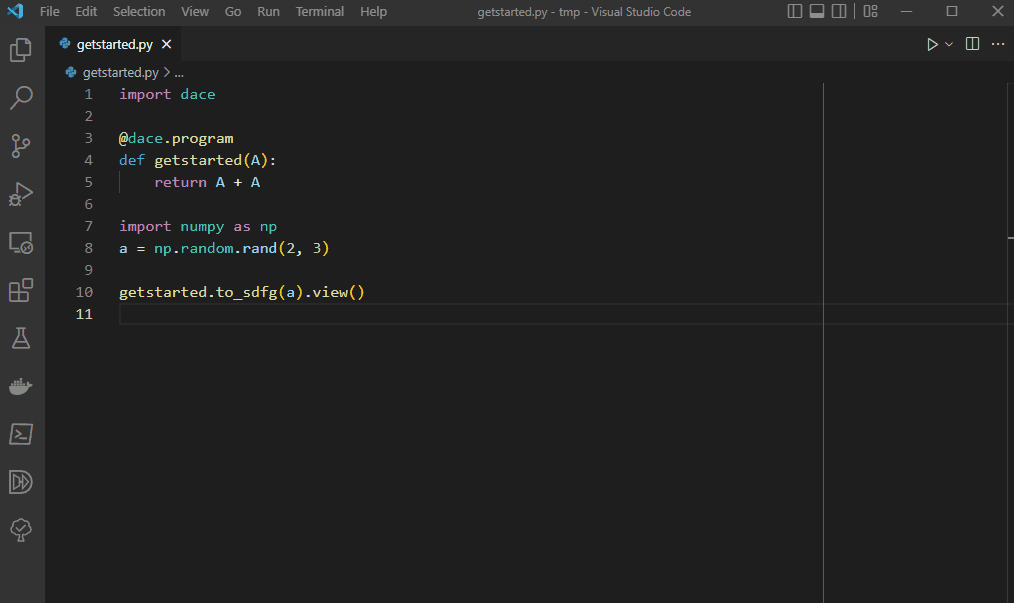 An internal DaCe error was encountered! (DaCe request failed with code ...
