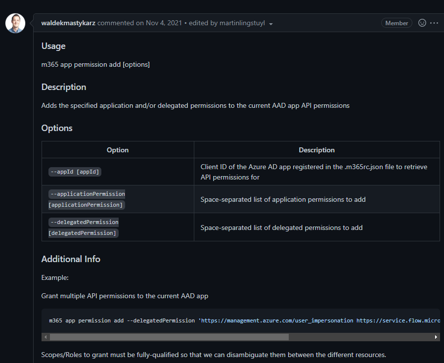 New command: app permission add · Issue #2813 · pnp/cli-microsoft365 ...