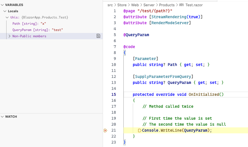 StreamRendering and RenderModeServer causes OnInitialized to be invoked ...
