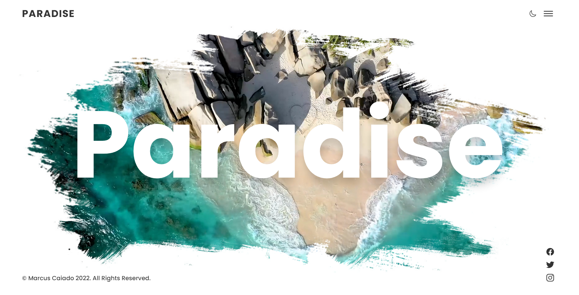 GitHub - marcuscaiado/paradise: Responsive Webpage, with dark/light theme