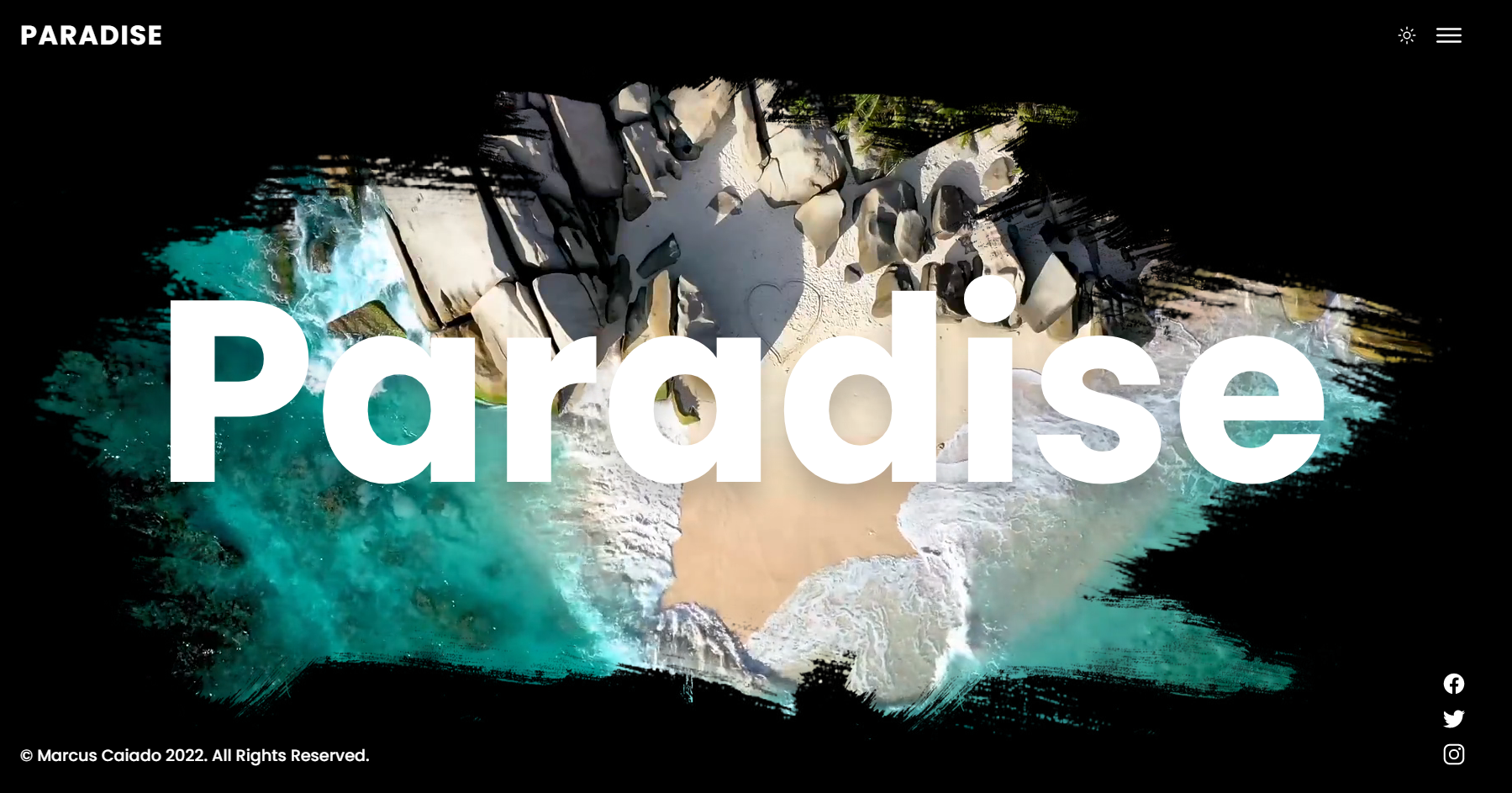 GitHub - marcuscaiado/paradise: Responsive Webpage, with dark/light theme