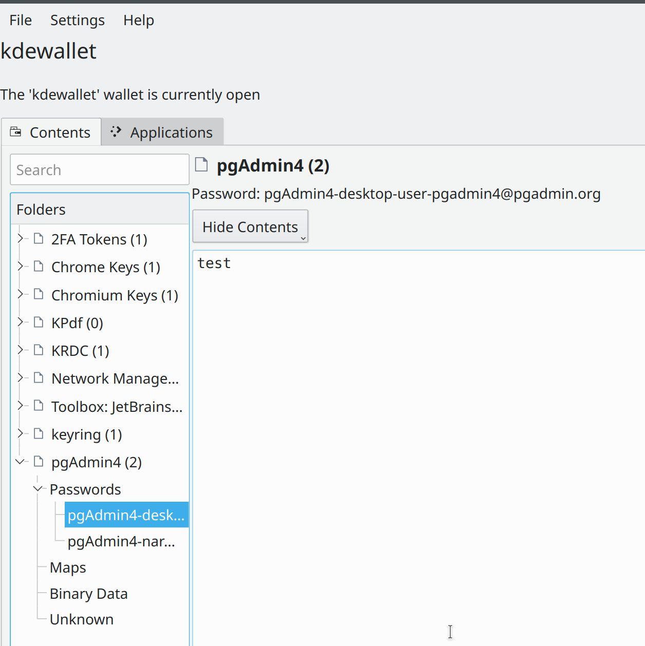 secret store keyring integration on KDE KWallet · Issue 6522 · pgadmin