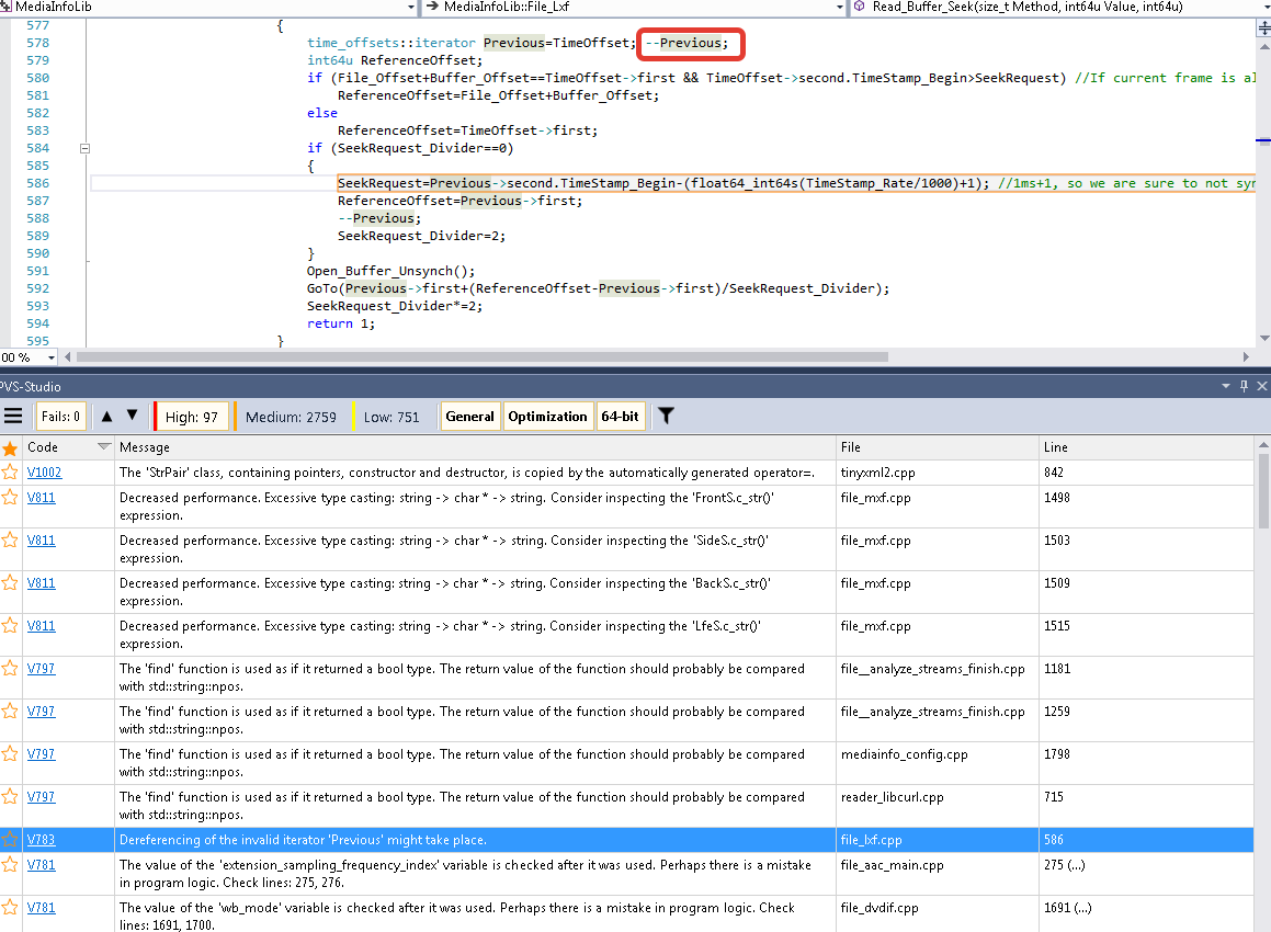 V783 Dereferencing of the invalid iterator 'Previous' · Issue #699 ...