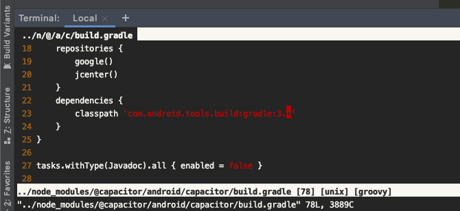 bug: @capacitor/android@2.4.5 - Android build error due to gradle v3.6. ...