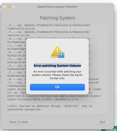 [Bug]: MacbookPro8,3 - Error patching system volume · Issue #418 ...