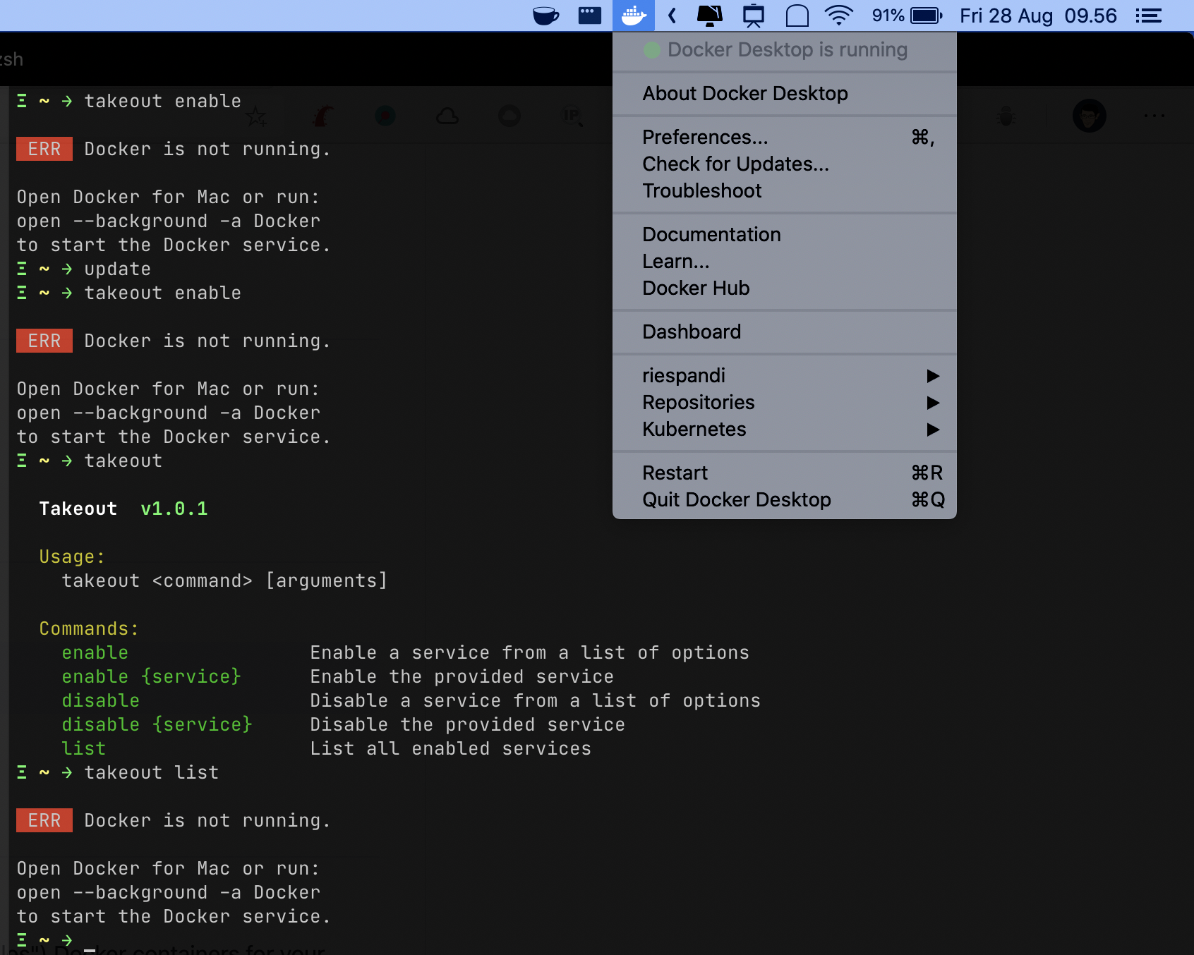 False error detection: Docker Not Running · Issue #79 · tighten/takeout ...