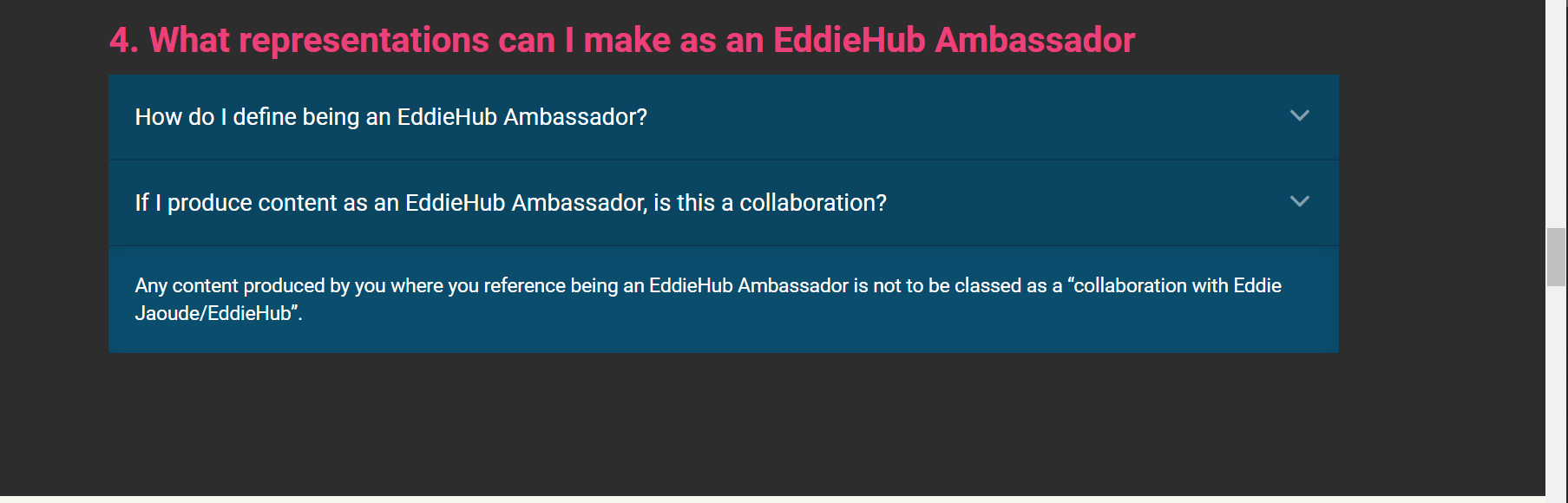 Ambassador program accordion not working properly · Issue 247