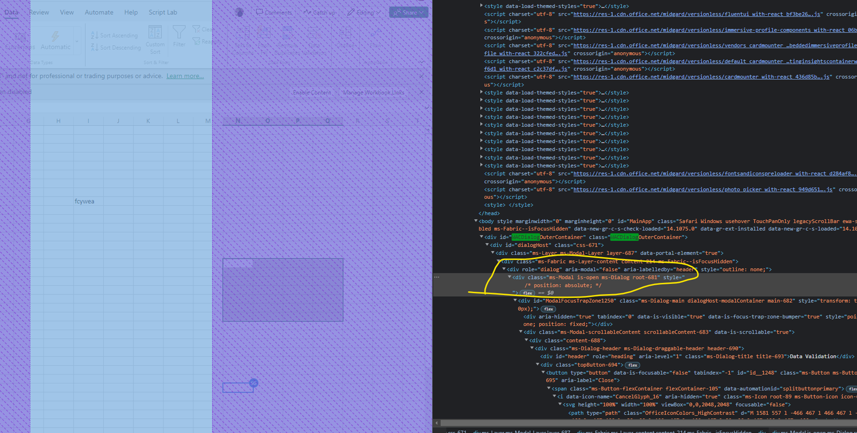 [Bug]: Modeless dialog is not opening up in Excel Online · Issue #24529 ...
