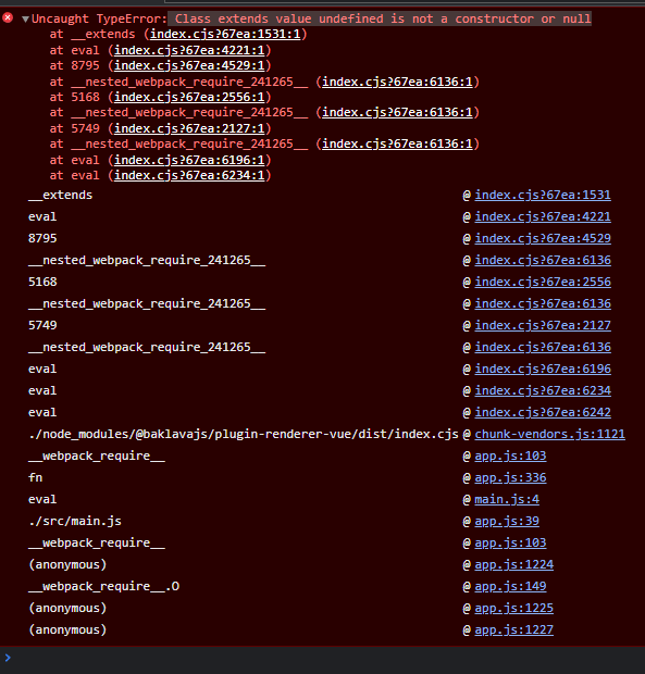 Class extends value undefined when importing baklava plugin issue