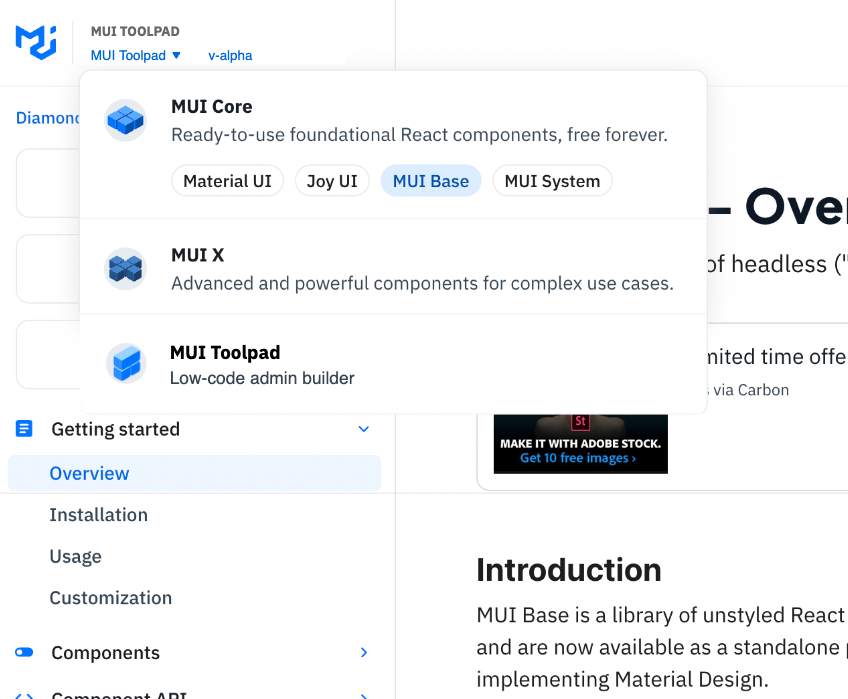 Link Toolpad docs with the MUI docs · Issue #1124 · mui/toolpad · GitHub