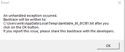 Can't start darktable · Issue #10184 · darktable-org/darktable · GitHub