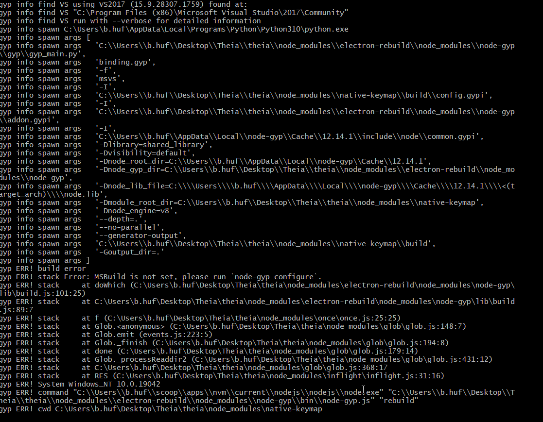 Theia build failed at yarn command with exit code 1 · eclipse-theia ...