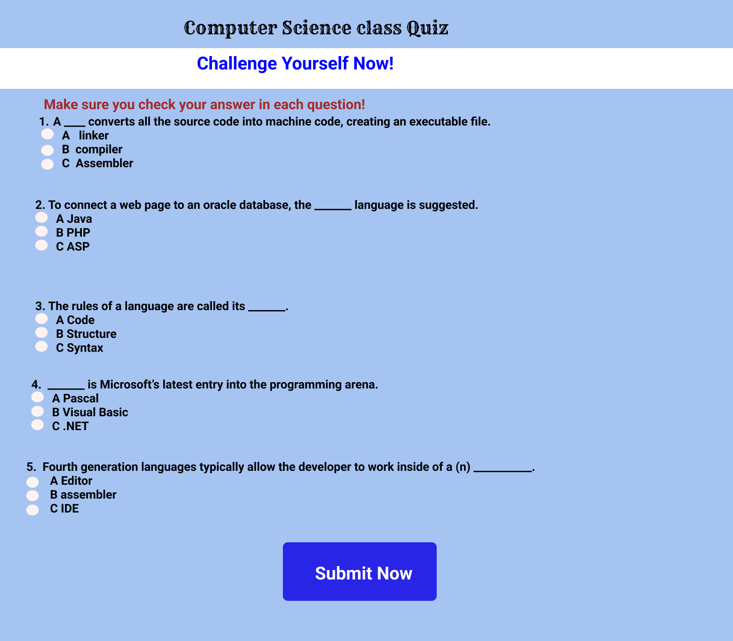 GitHub - gilbertKorir/quizform: computer science quiz form