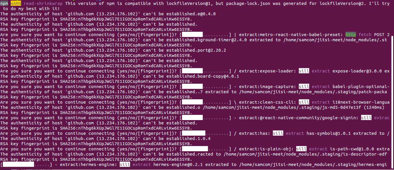 Face the issue while install node modules · Issue #10151 · jitsi/jitsi ...
