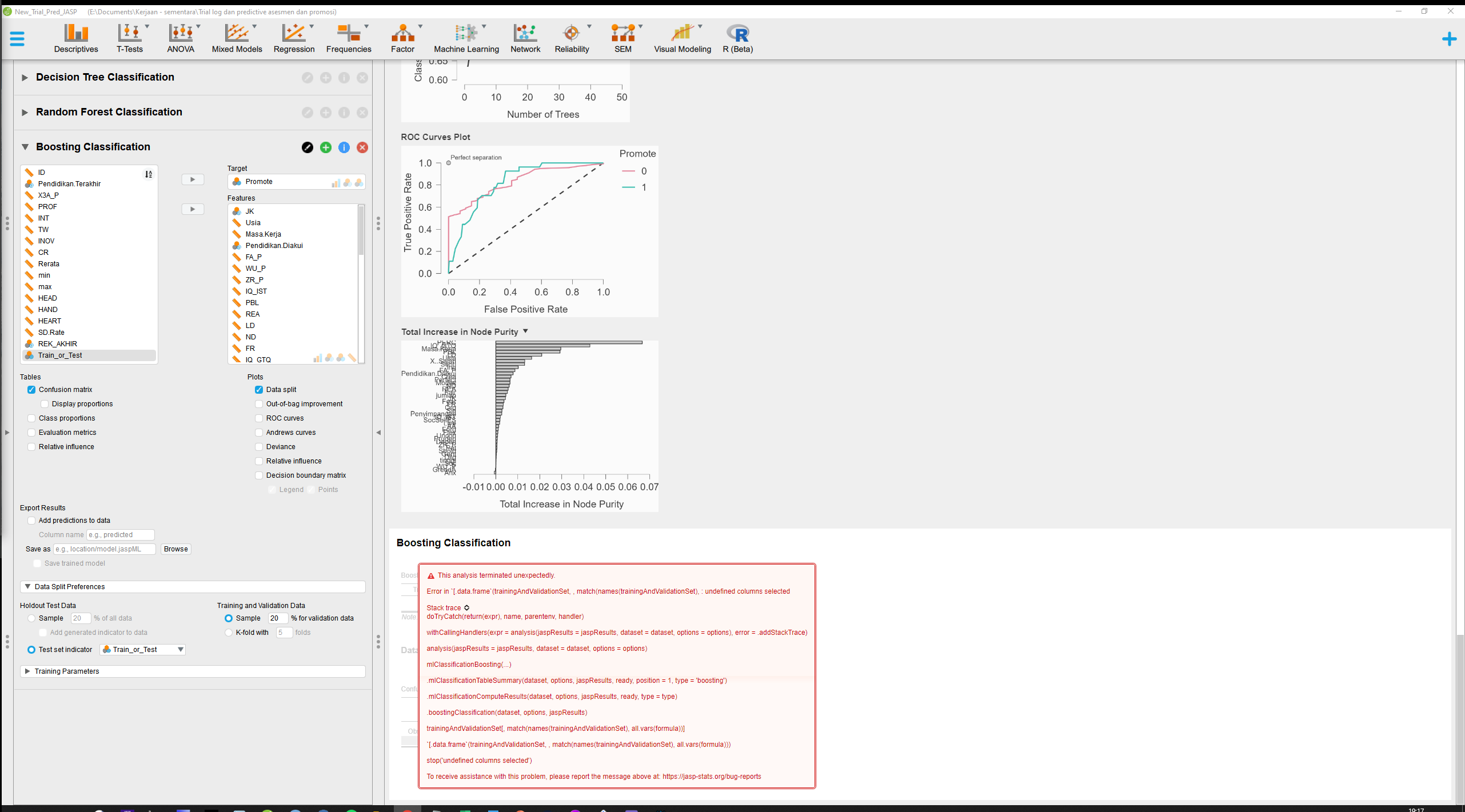 [Bug] error while setting test set indicator for Boosting