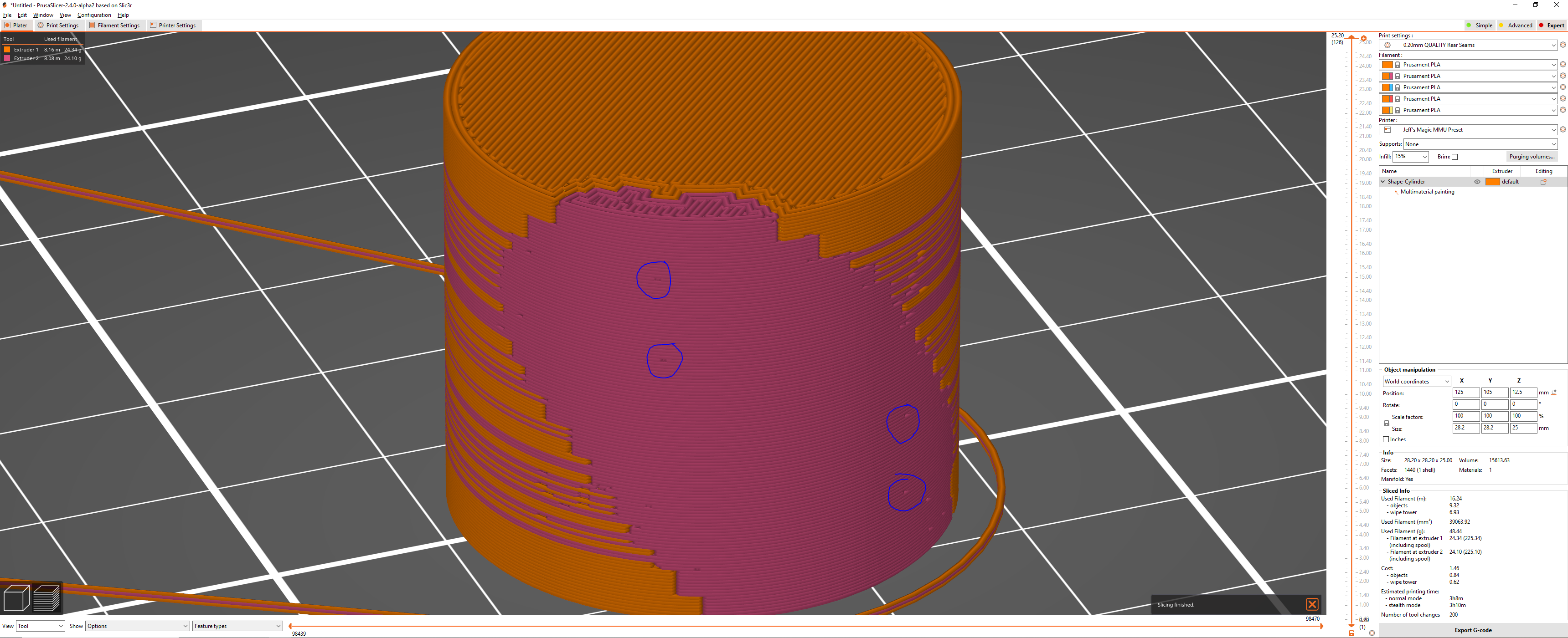 Multi Material Painting causing dimples in perimeter · Issue 7104