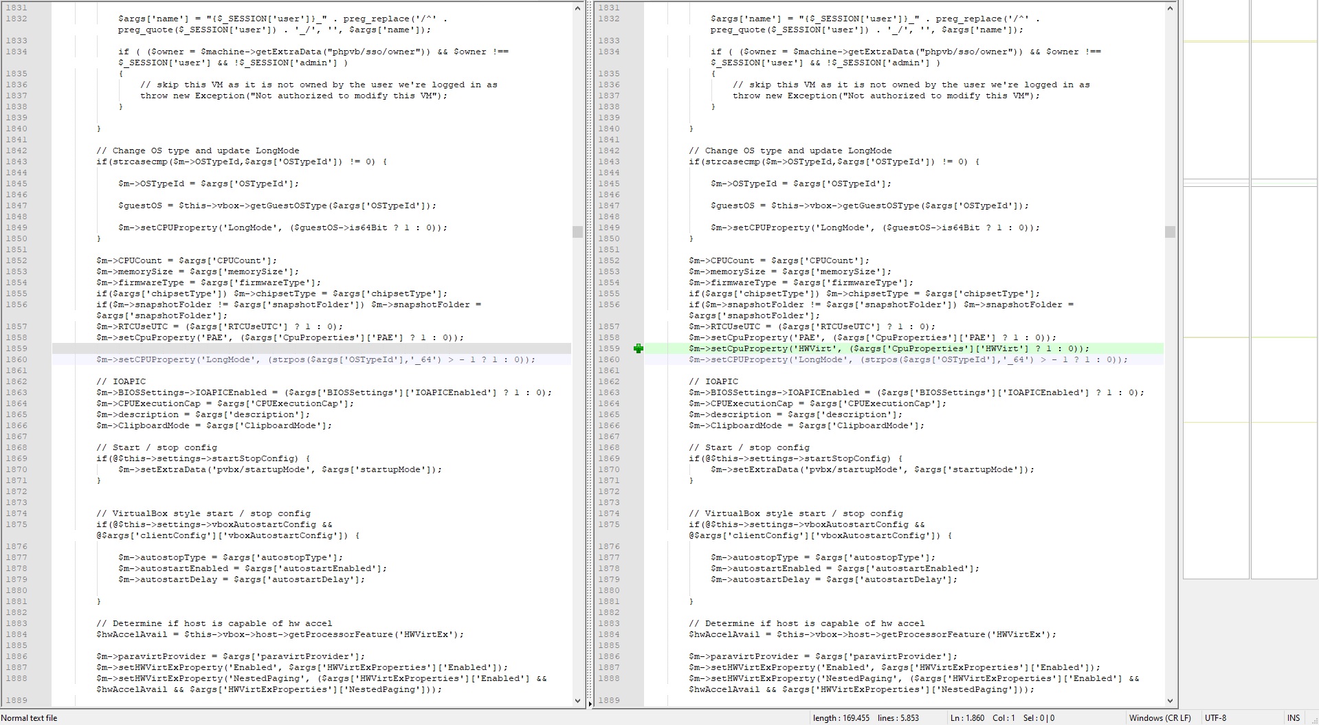 vboxconnector php compare