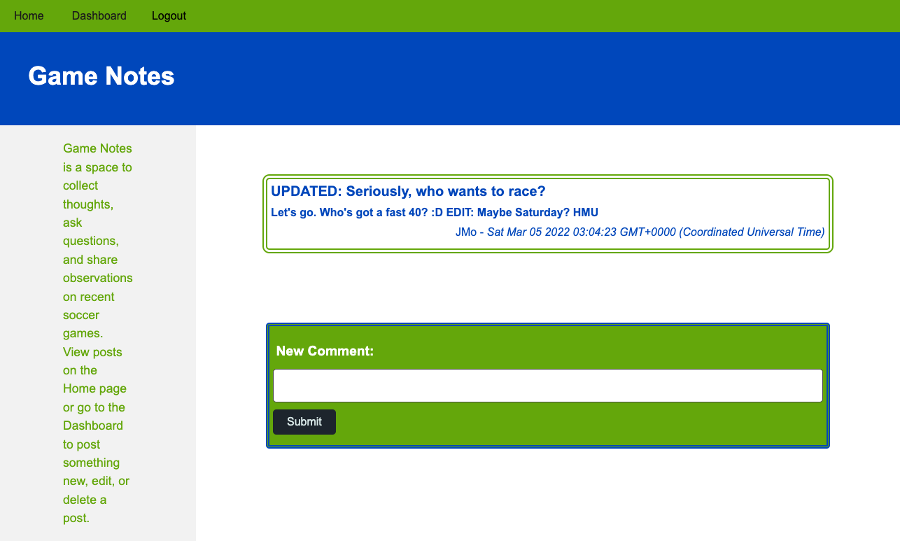 Game Notes Example GitHub - thenickedwards/game-notes: Homework 14 Model-View-Controller ...