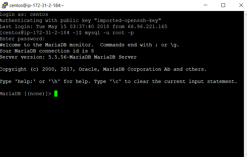 mariadb login