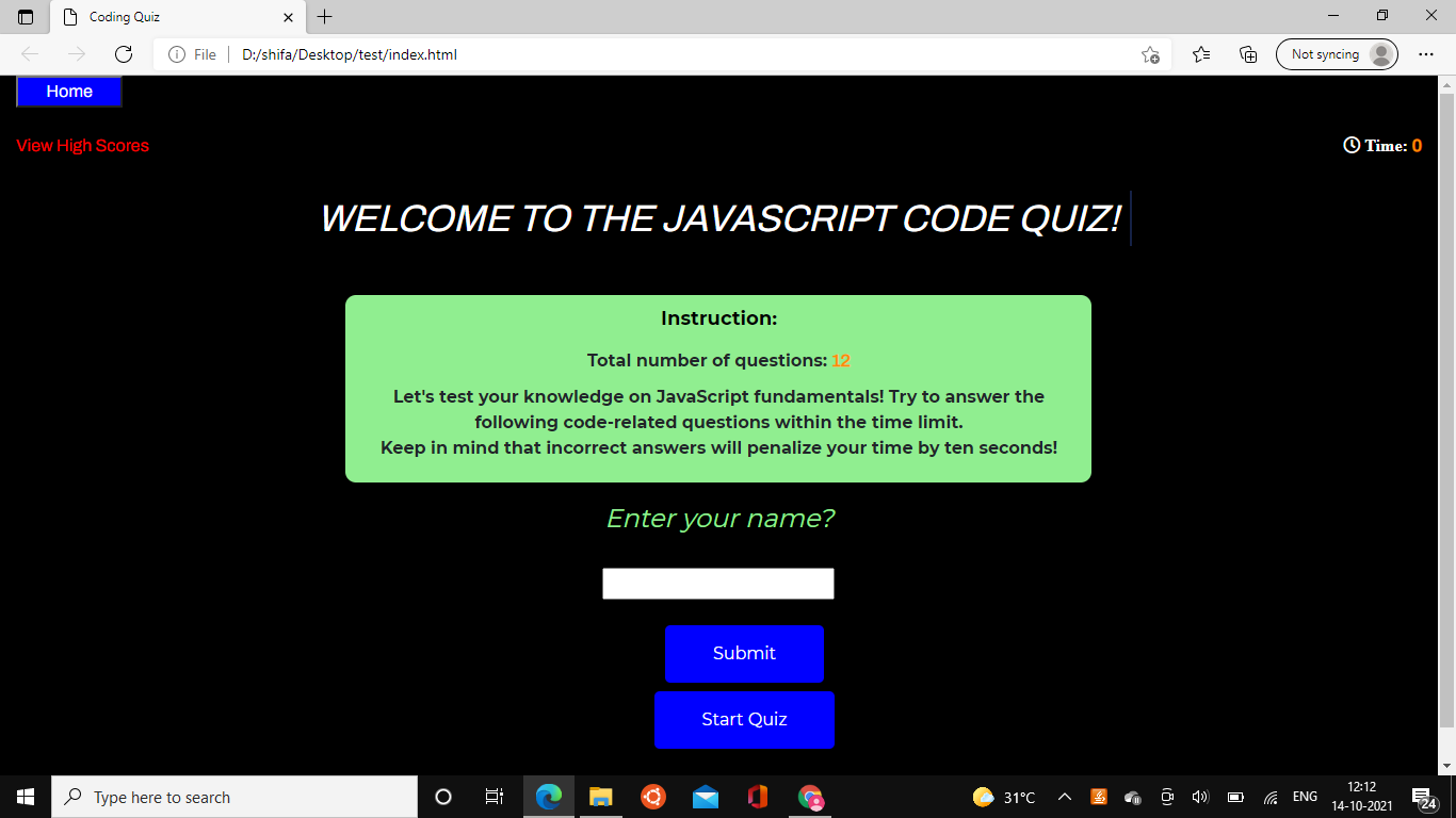 GitHub - SabreenFarhana/Quiz-web-application
