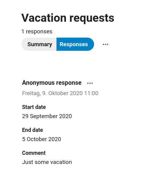 Vacation request responses