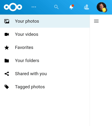 Photos nav not closing
