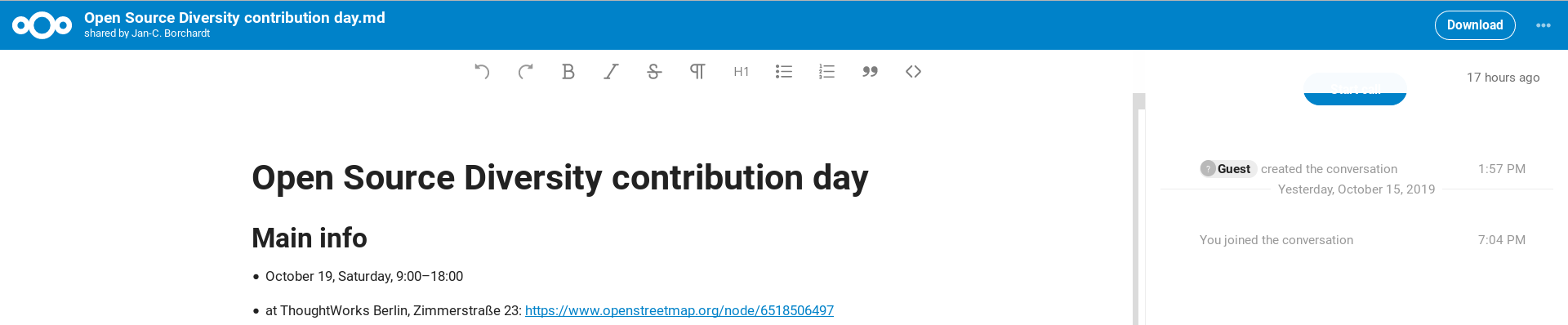 Text document shared via link has controls bar overlap sidebar · Issue ...